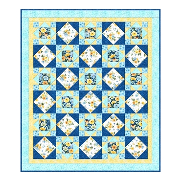 Basic Medium Throw Quilt #1 with Gentle Meadow